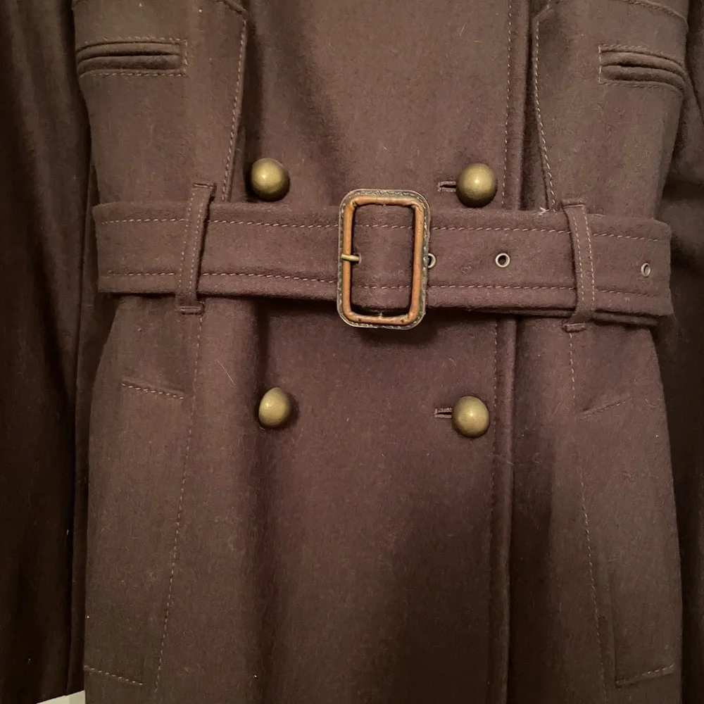 BCBGMaxAzria Brown Wool Women's Long Coat - Picture 3 of 12